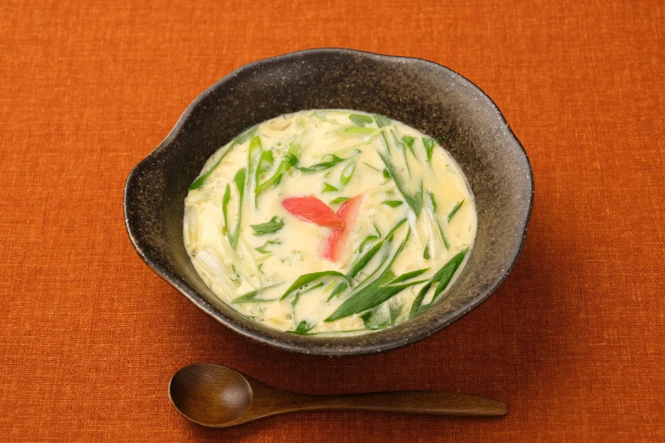 簡単！水菜とねぎの茶わん蒸し