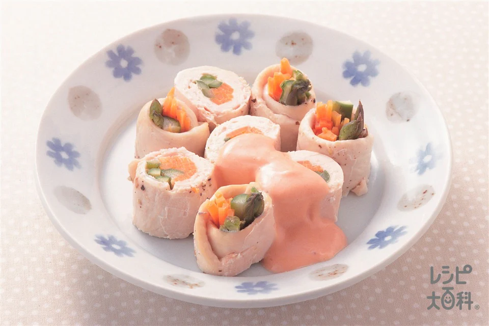 鶏ささみのレンジロール