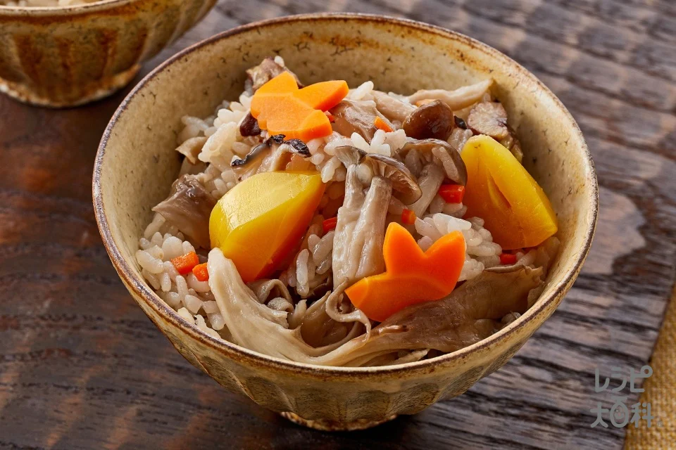 栗ときのこの炊き込みご飯