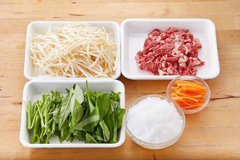 牛肉と空心菜のチャプチェ風のつくり方_1_1
