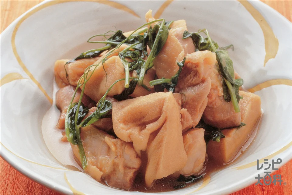 鶏もも肉と揚げ高野豆腐の煮もの