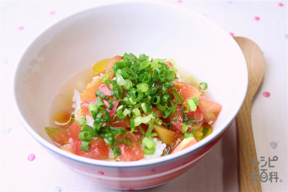 冷やしトマトにんにく茶漬け