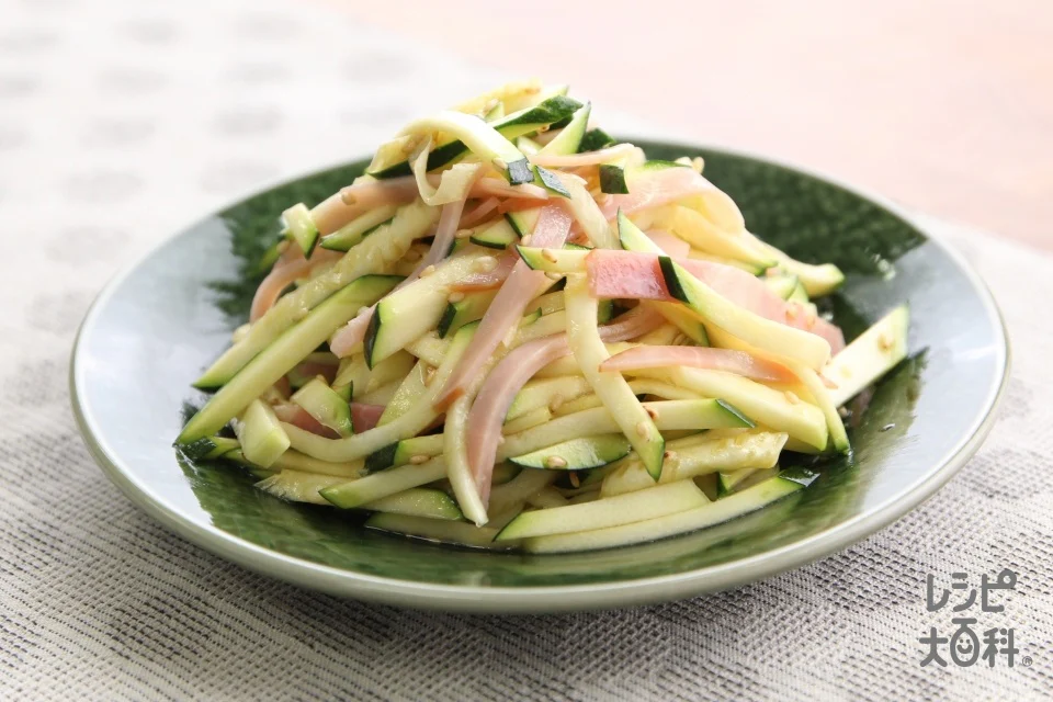 ズッキーニとハムの中華和え