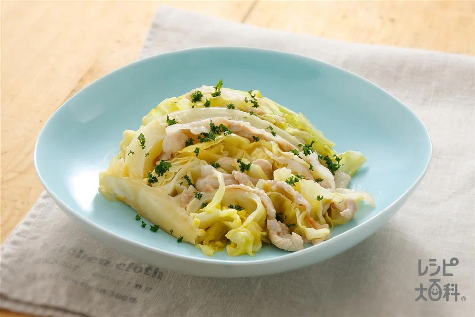 キャベツと豚肉のレンジ蒸し