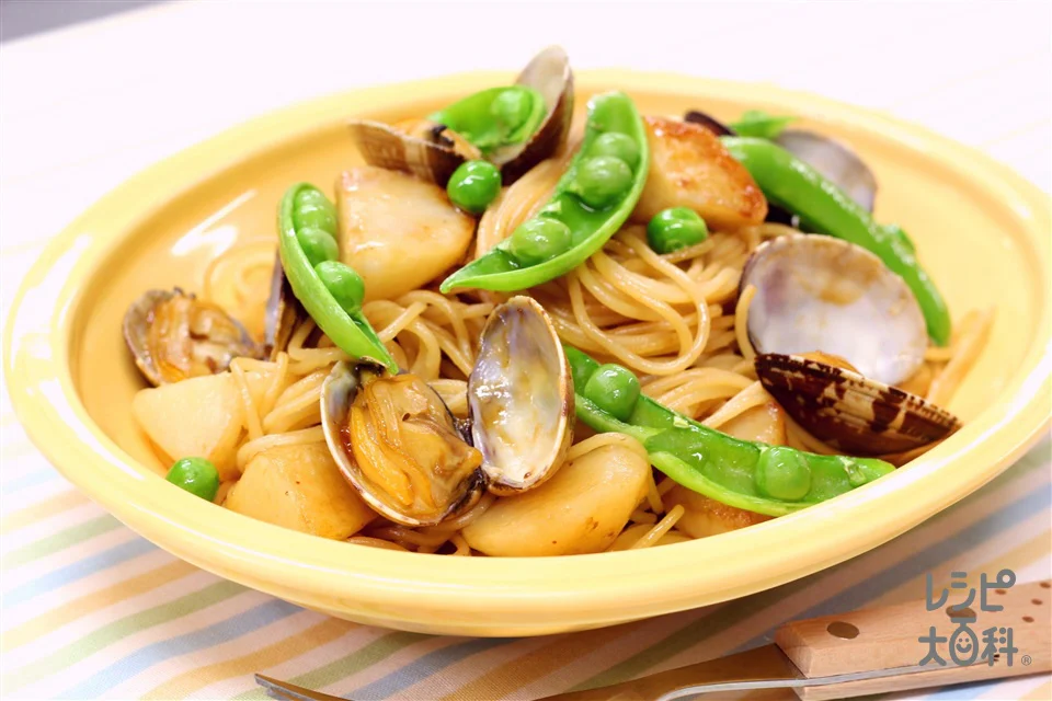 ~ガリバタしょうゆ風味の~あさりと新じゃがのスパゲティ