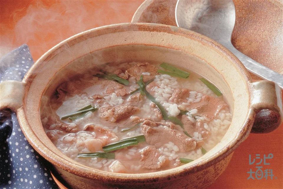牛肉とにらの雑炊