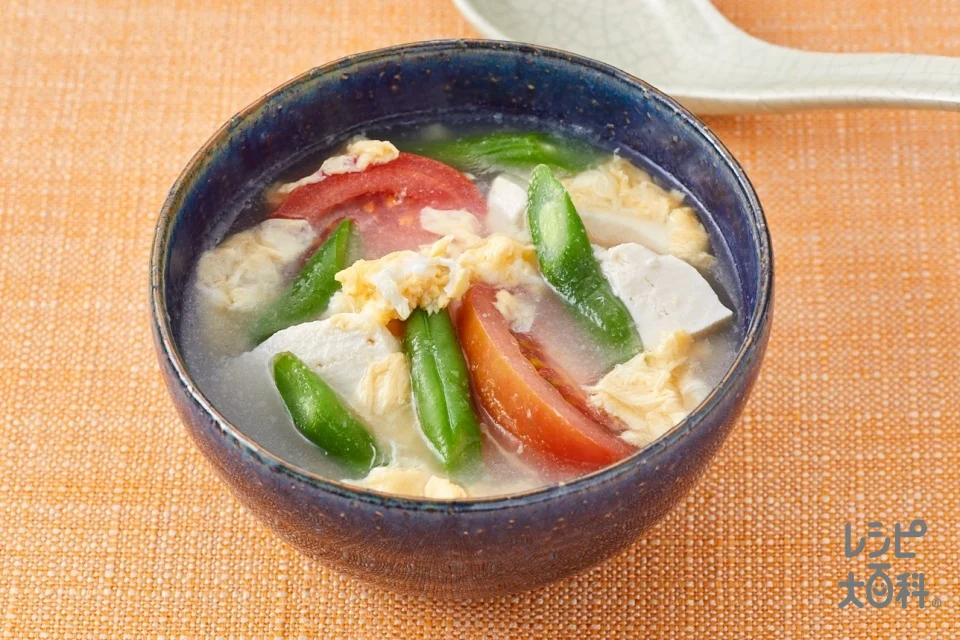 トマトといんげんの中華スープ