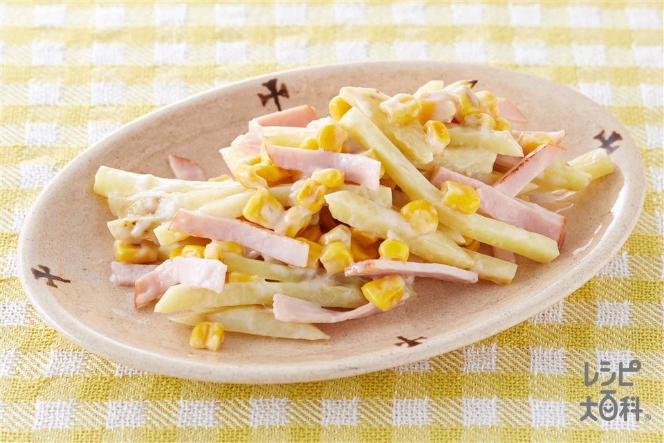 じゃがいもとハムのミルク炒め