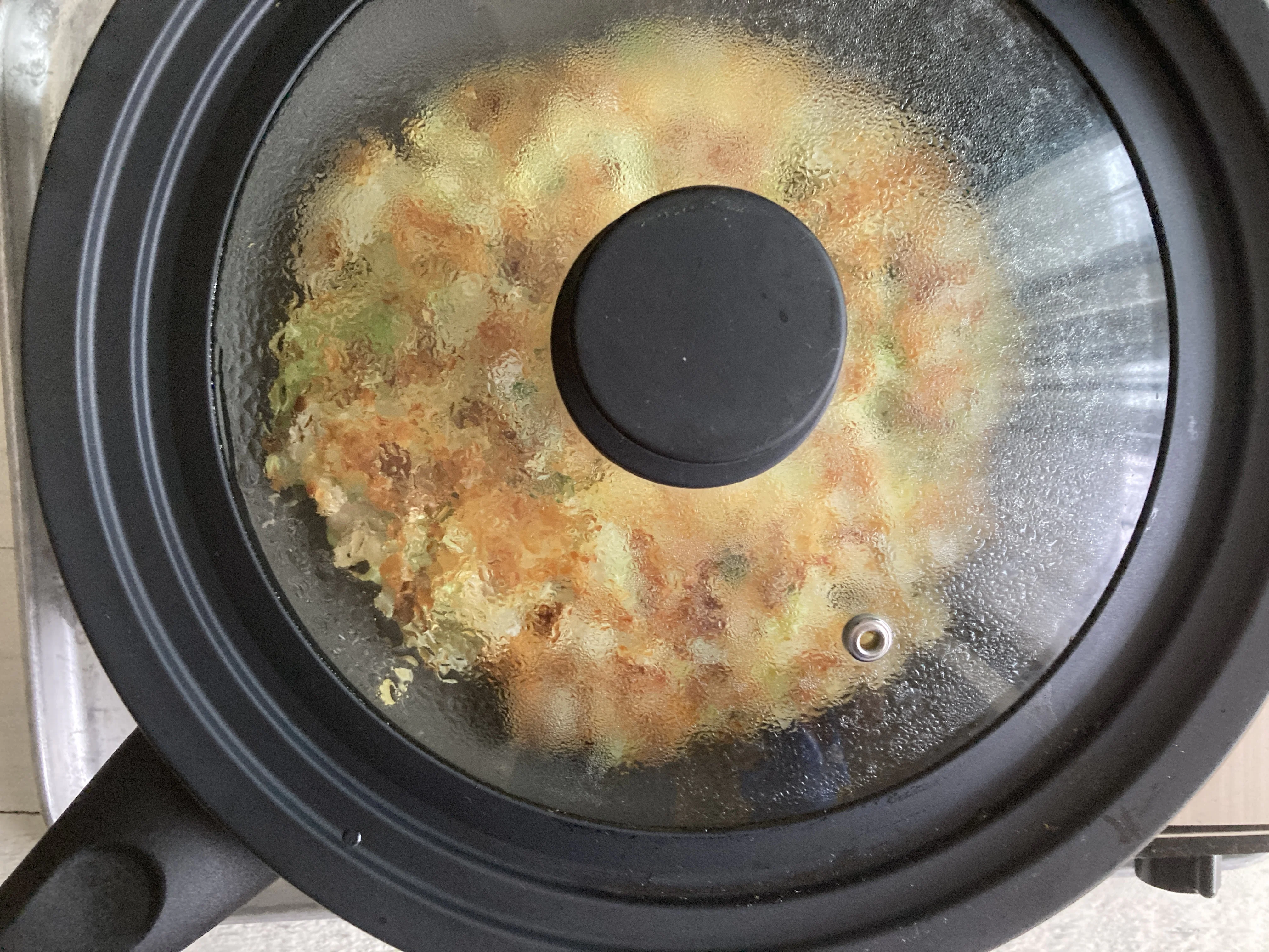 フライパンにふたをしたところ