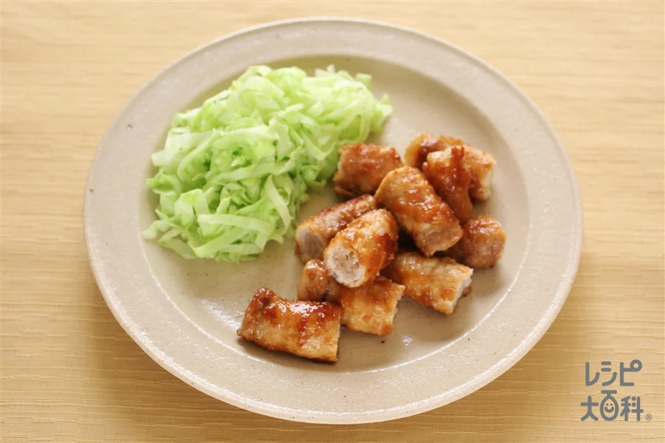 巻き豚肉のしょうが焼き
