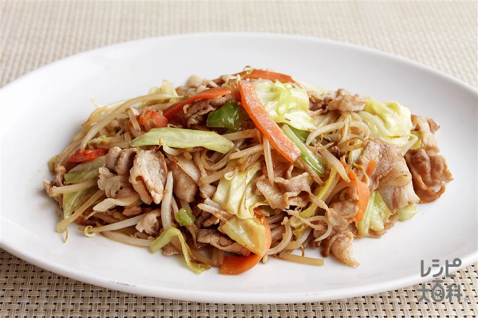 カット野菜と豚肉の簡単和風炒め