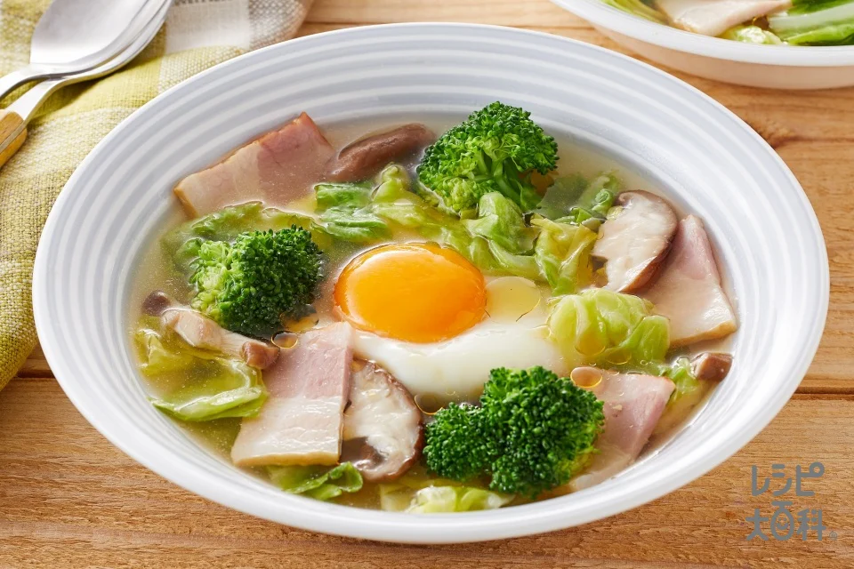 ごま油香る!キャベツとたまごのスープ野菜