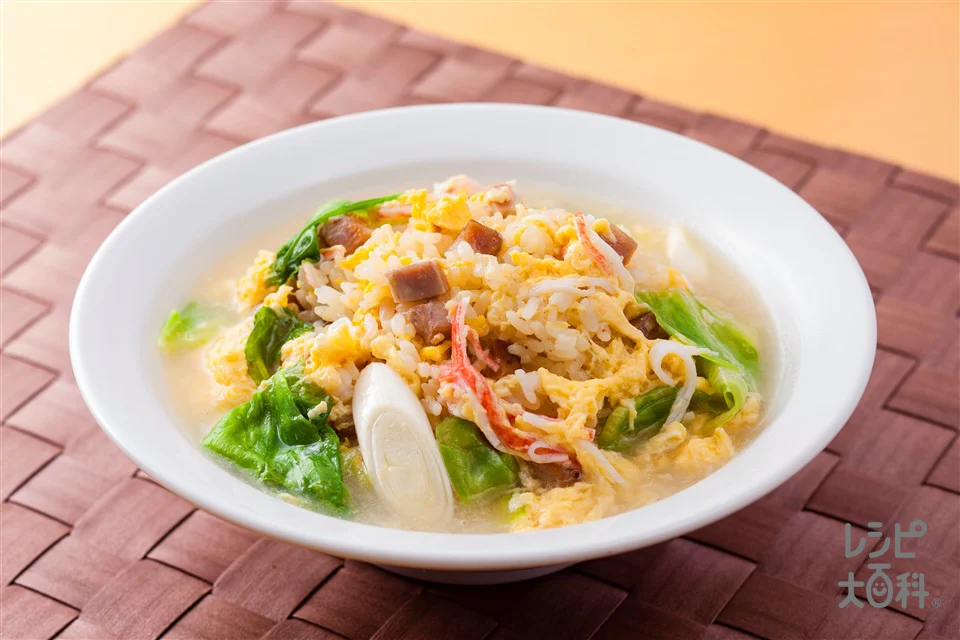 カニレタスープかけ黄金炒飯