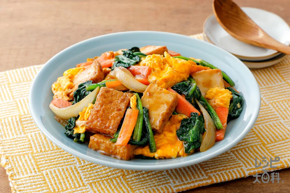 簡単＆本格！厚揚げとほうれん草のオイスター炒め