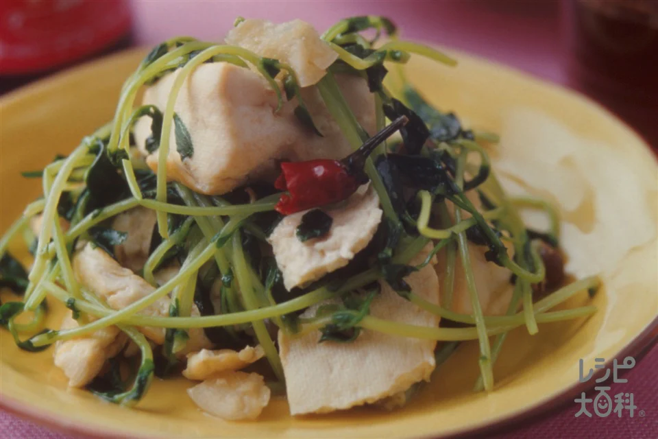 豆腐と豆苗の中華炒め
