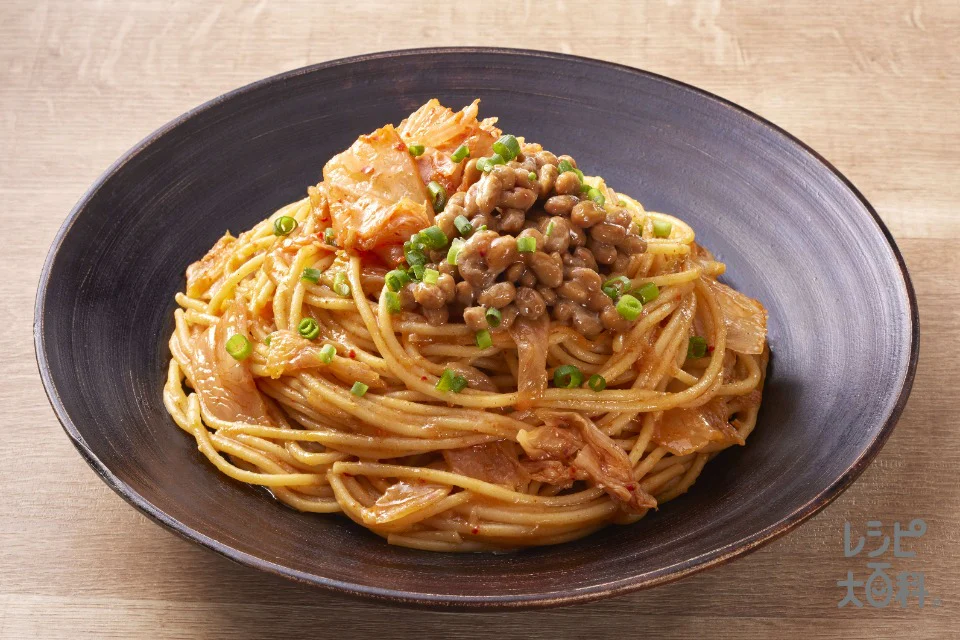納豆キムチパスタ