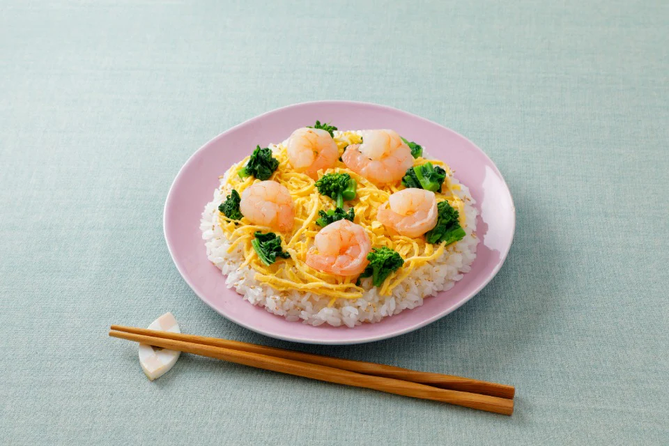 エビと菜の花のちらし寿司