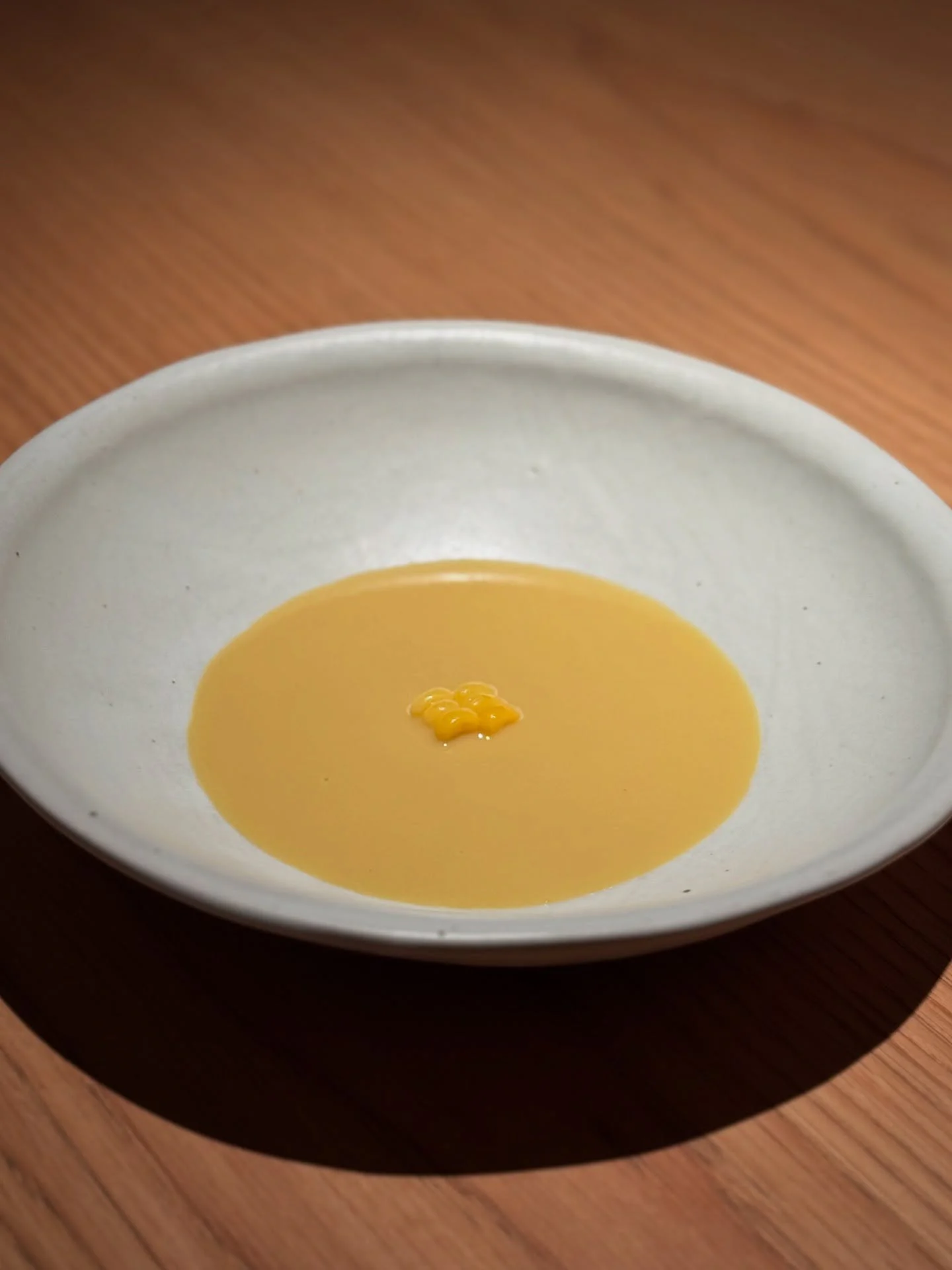 中村シェフのレストランで提供されていた、とうもろこしの冷たいスープ