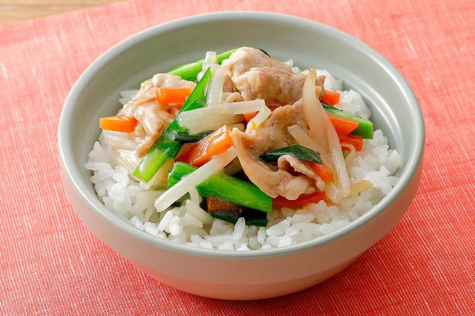 親子でビビンバ炒め丼（幼児食アレンジ）のつくり方_4_1