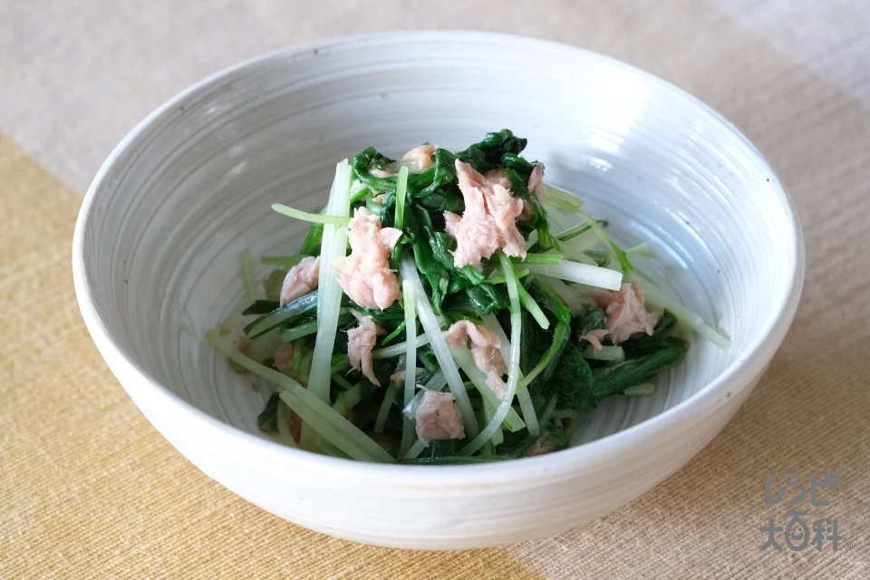 水菜とツナのしょうゆあえ<塩分控えめ>