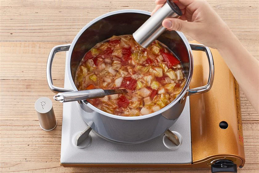 たっぷり野菜のミネストローネ<塩分控えめ>のつくり方_3_1