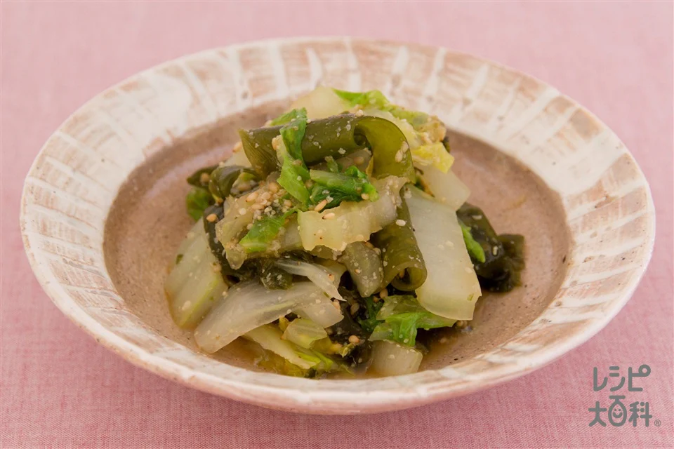 白菜とわかめのごま酢あえ