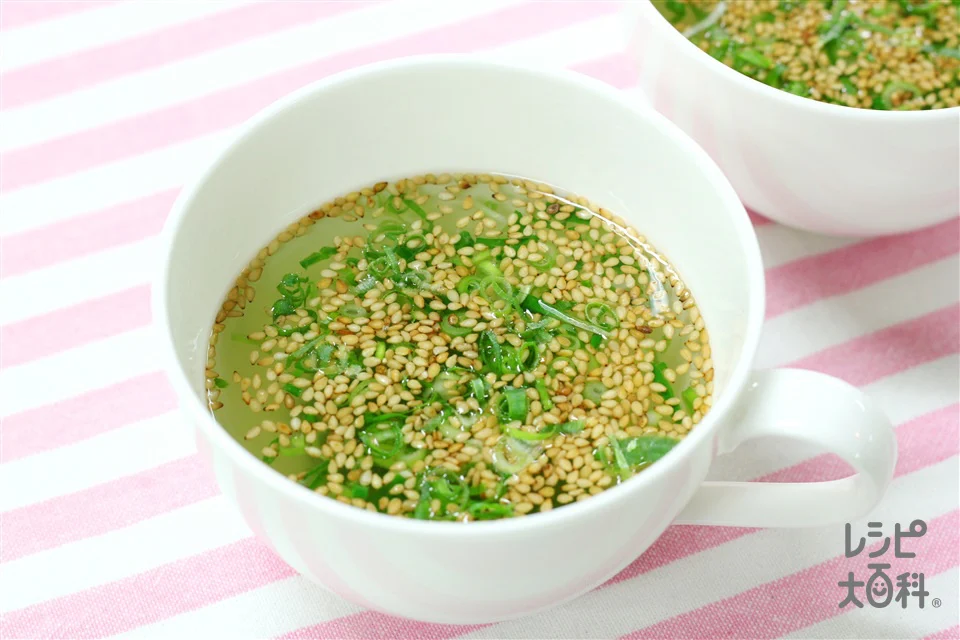 お湯をそそぐだけ!! ねぎごまスープ