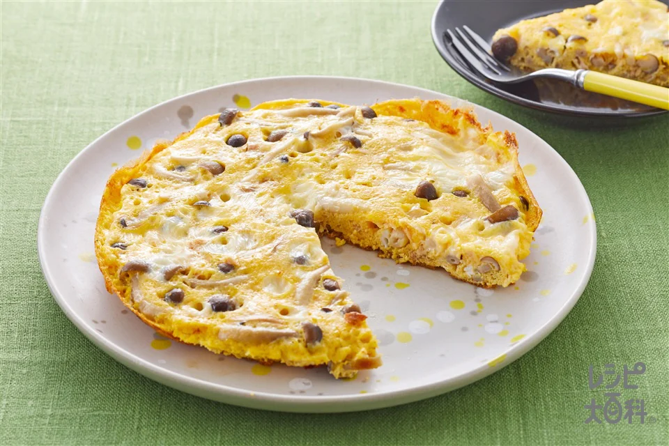 きのことツナのチーズオムレツ