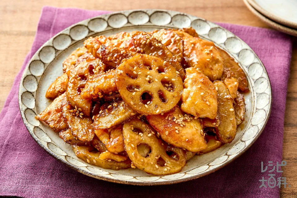 鶏ささ身と根菜の甘辛炒め