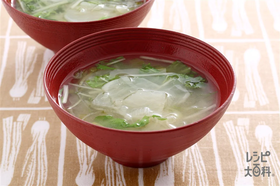 水菜とかぶのみそ汁