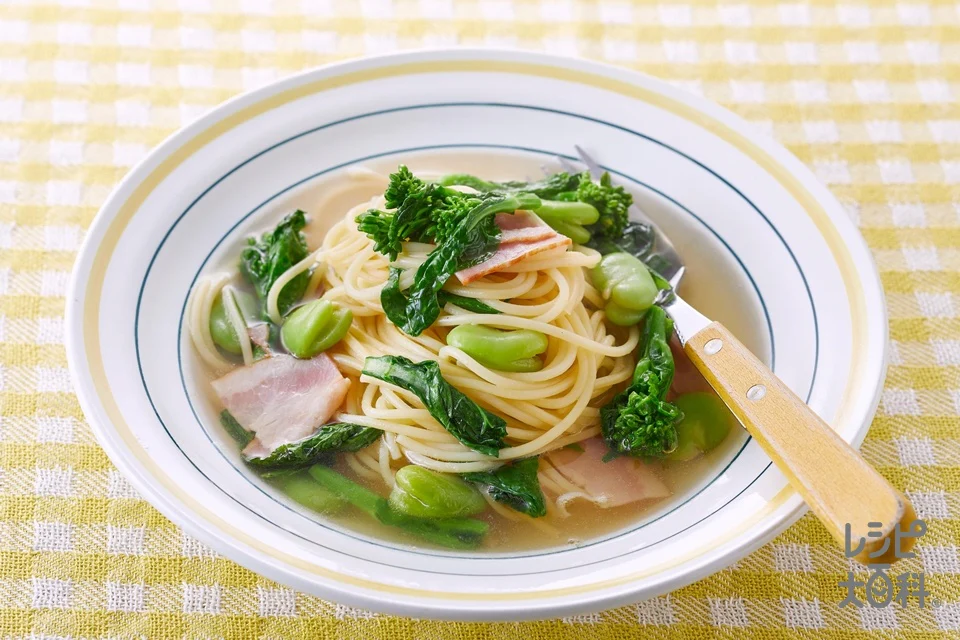春野菜のスープパスタ