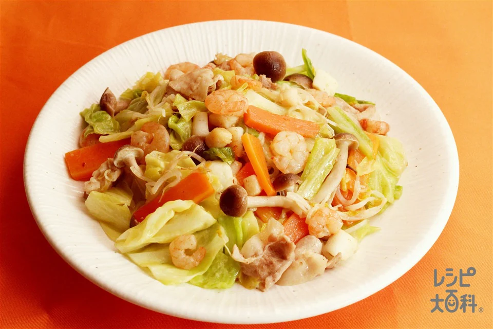 シーフードと野菜の香味炒め
