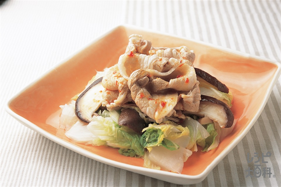 豚ばら肉と白菜のホットサラダ