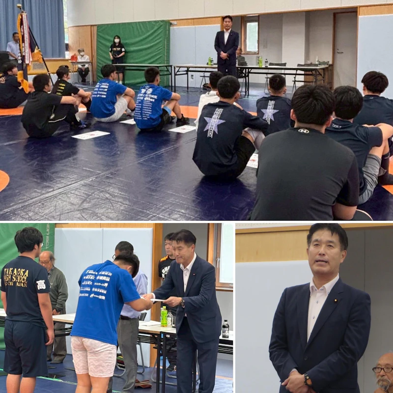 第79回高知県高等学校体育大会・レスリング競技の閉会式へ