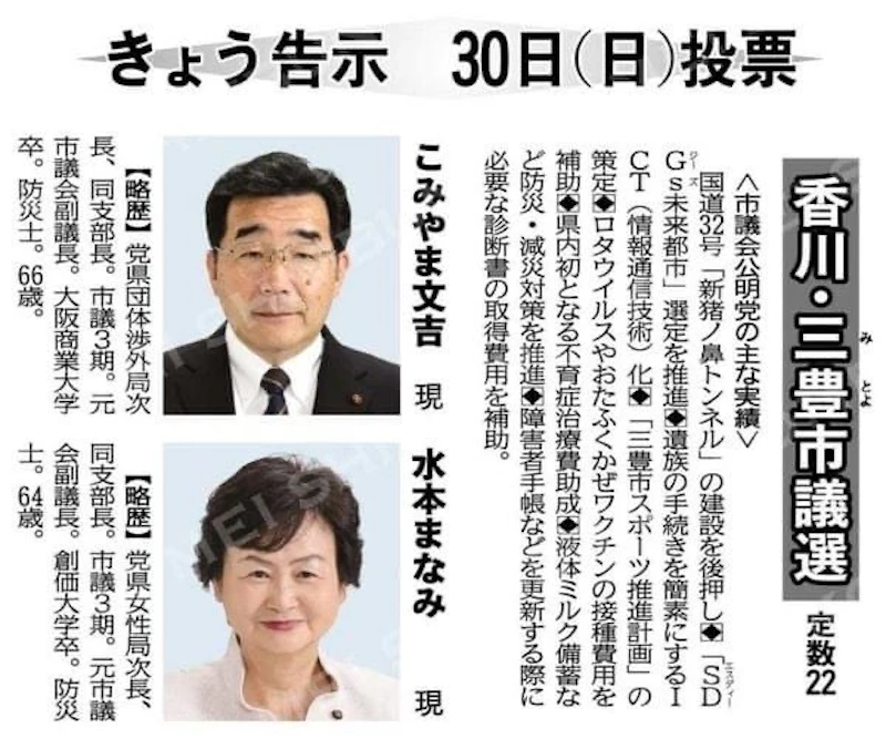 「三豊市議会議員選挙」の応援に！