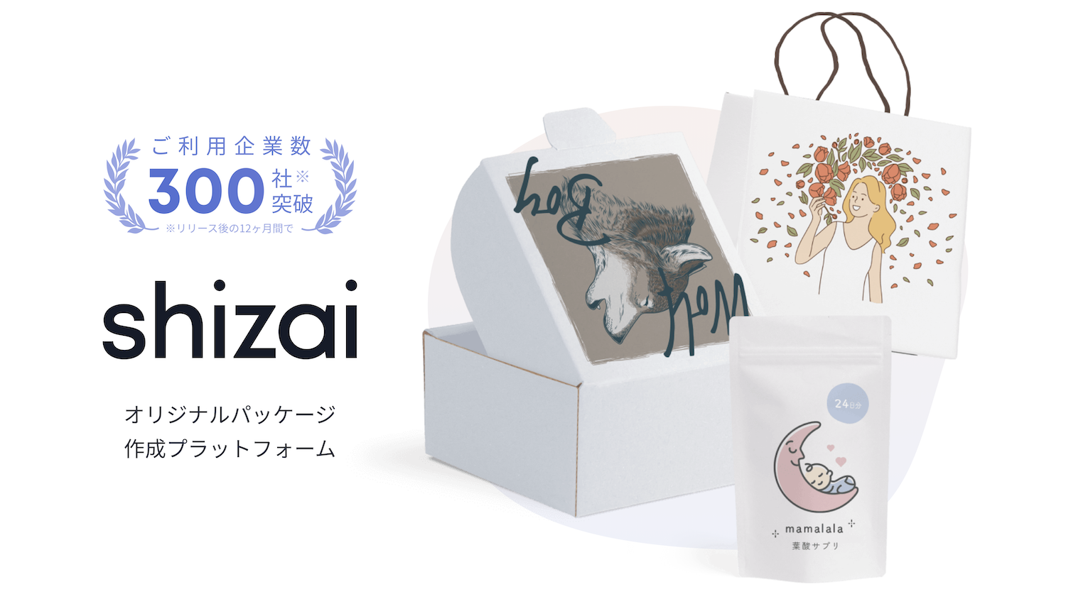 オリジナルパッケージ作成プラットフォーム「shizai」基本資料ダウンロード