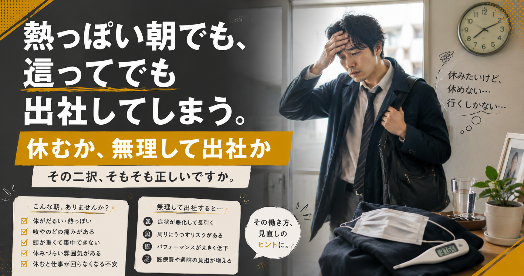 熱っぽい朝でも、這ってでも会社に向かってしまう。