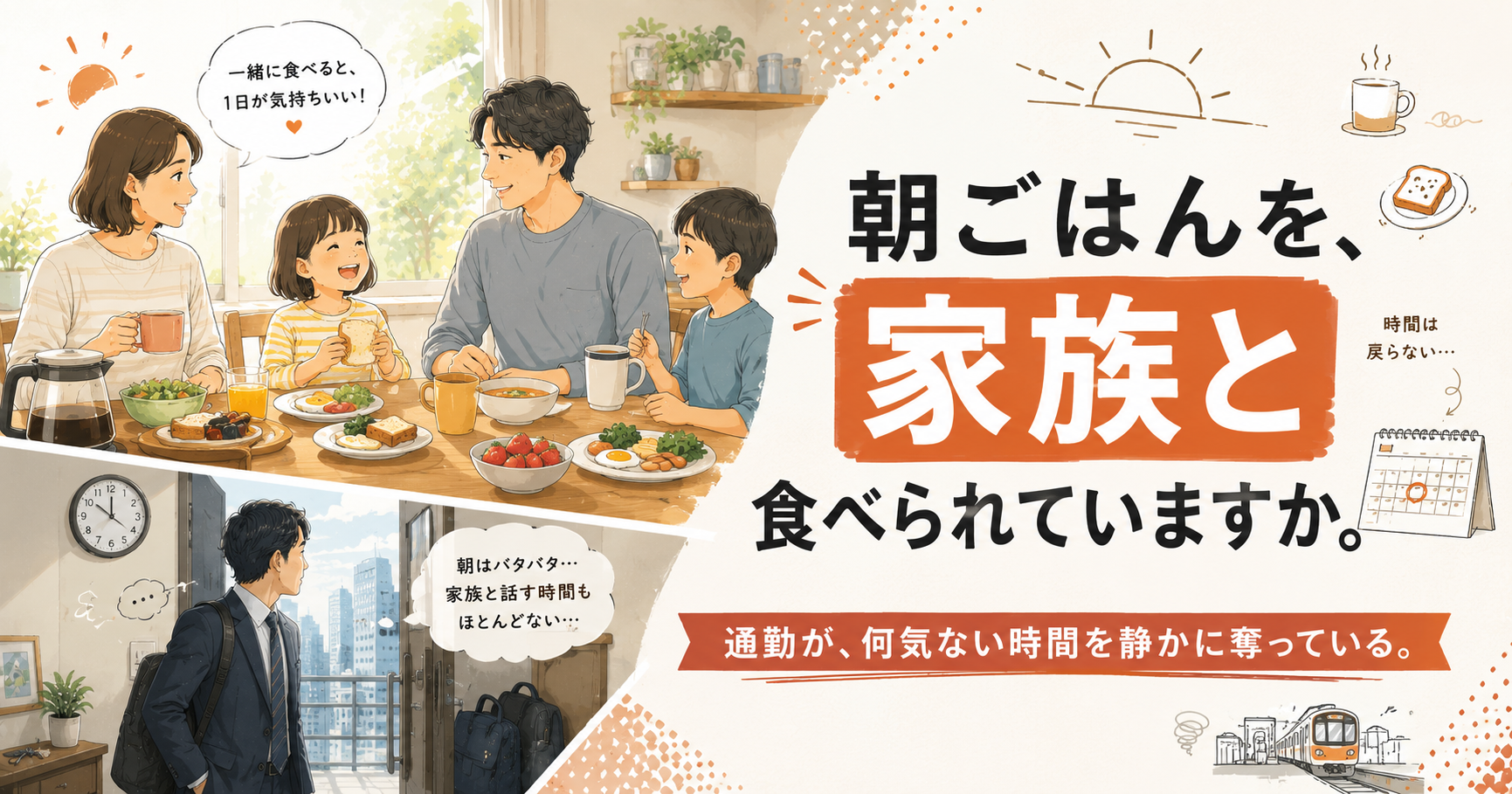 朝ごはんを、家族と食べられていますか。