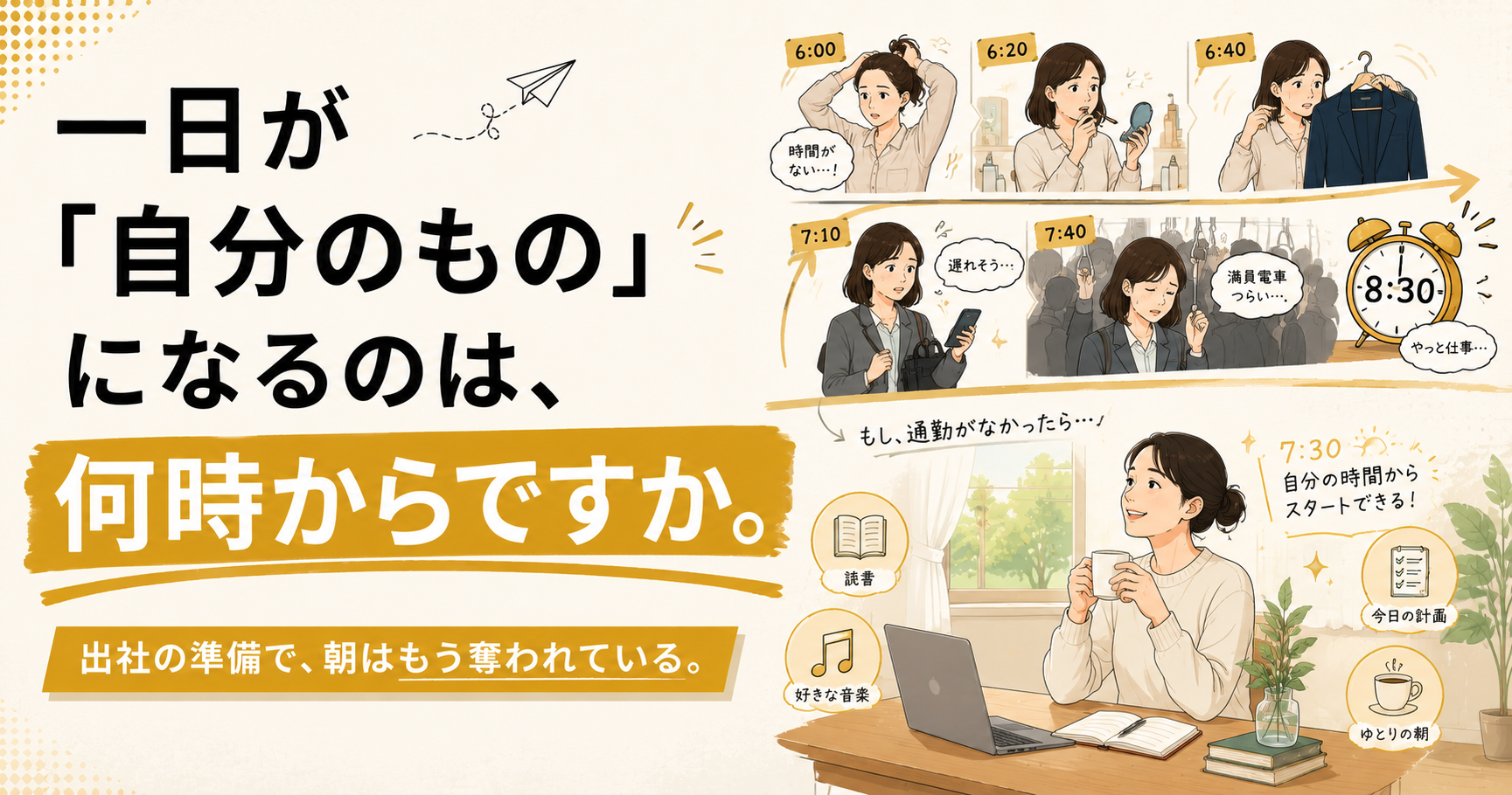 一日が「自分のもの」になるのは、何時からですか。