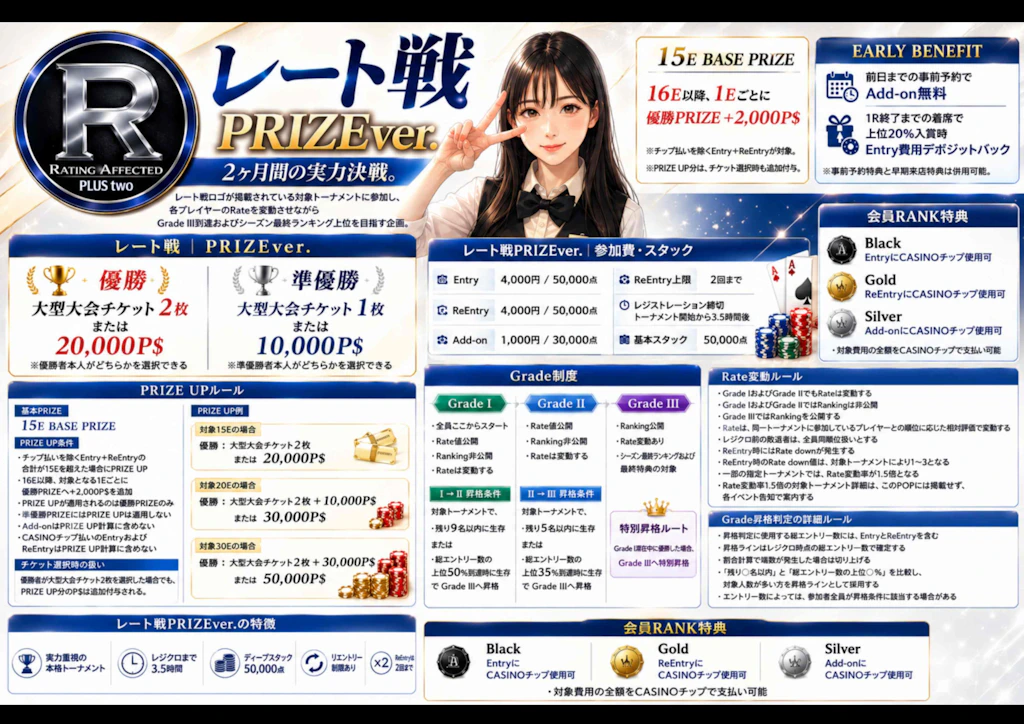 第２期レート戦（R8.5.1～6.30）にレート戦PRIZE有ver.登場 の POP 画像