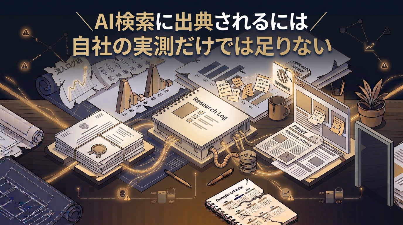 【AIに検索・引用されるには？】自社の一次情報と第三者の裏付けを紐づけてGEO（AI検索最適化）を成功させる運用手法