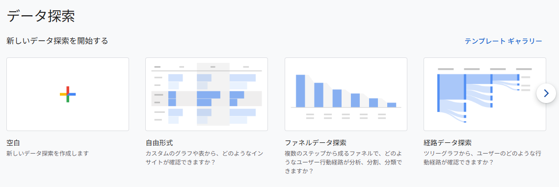 GA4の探索画面