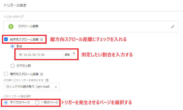 GTMでスクロール率を設定する