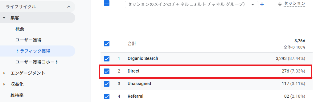 表示されたDirect