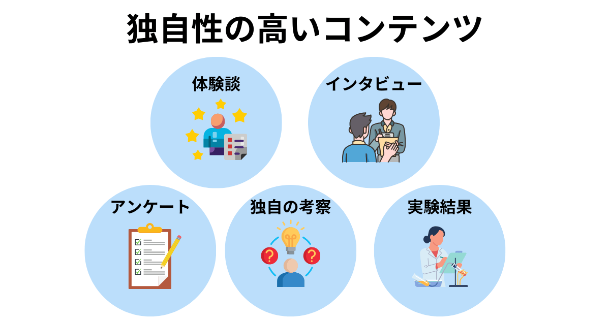 独自性の高いコンテンツの特徴