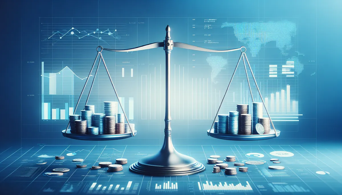 M&A仲介手数料の比較イメージ：各費用項目のバランスを天秤で比較する概念図