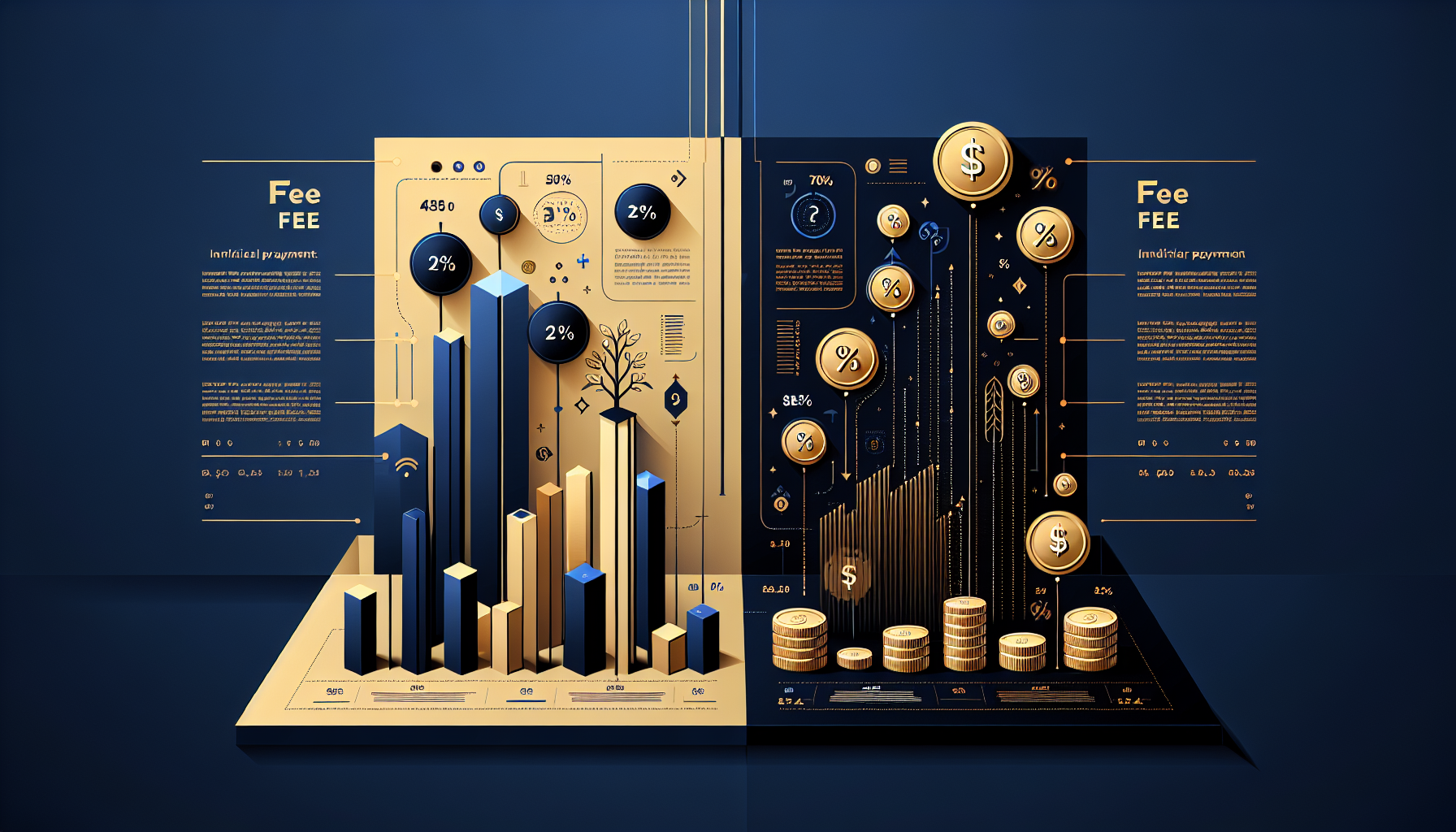 M&A総合研究所と日本M&Aセンターの手数料体系の違いを示すイメージ図」 width=