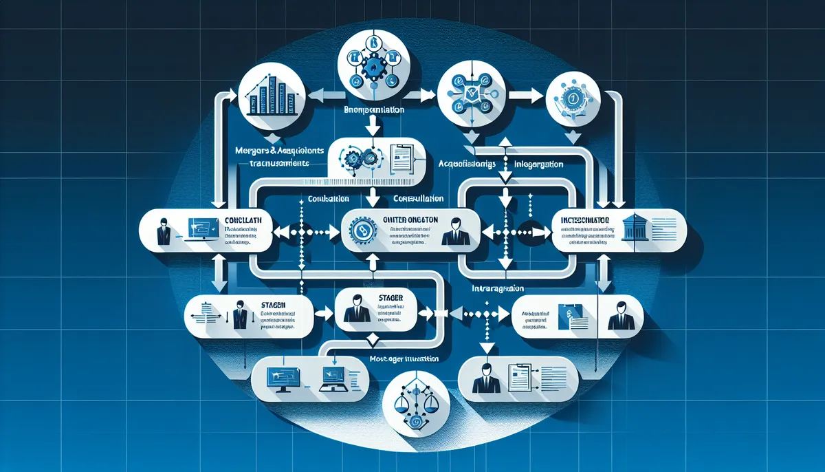 M&A取引プロセスの全体図:初回相談からPMIまでの7ステップを示すフロー図