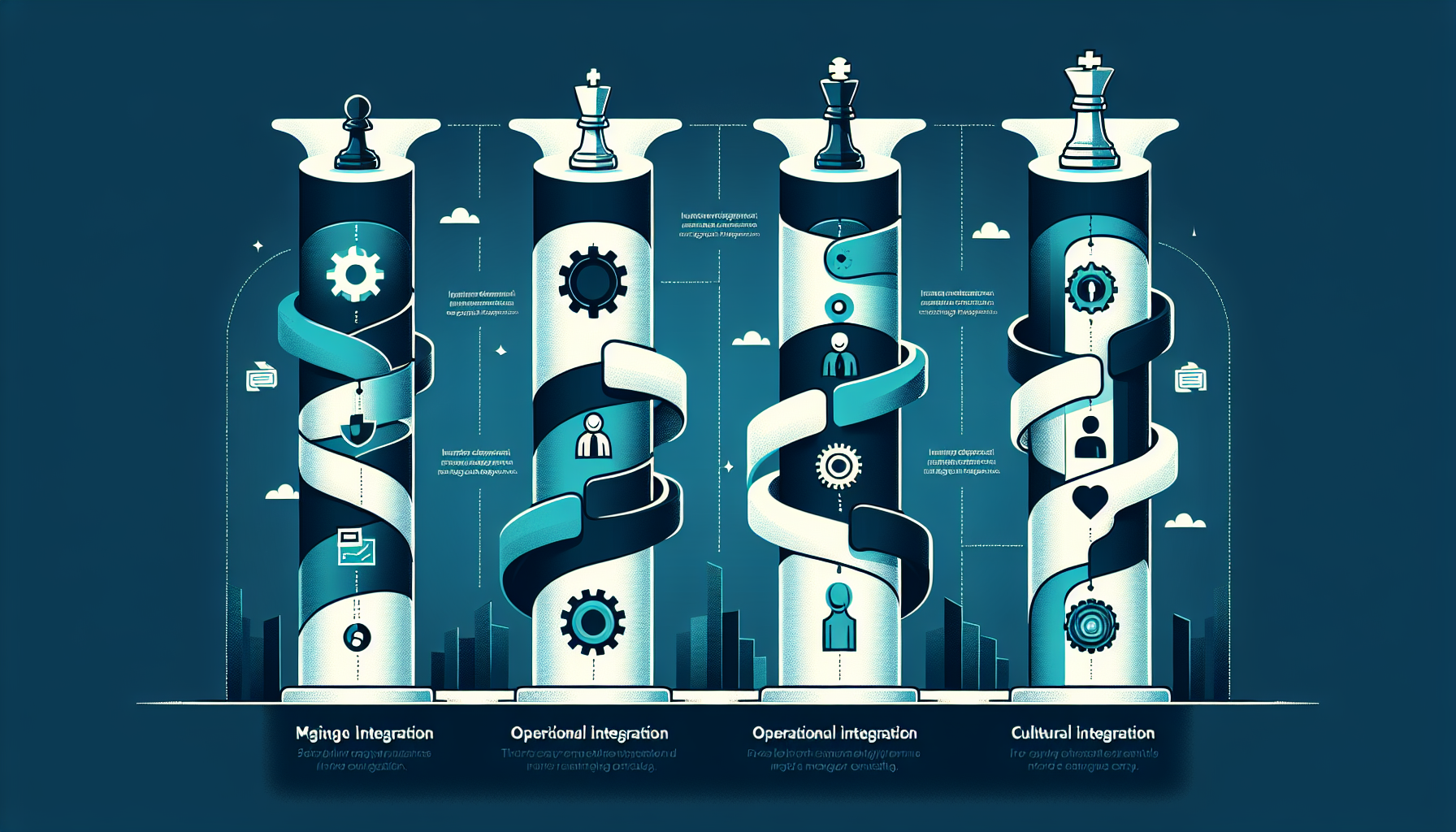 PMIの3つの統合領域（経営統合・業務統合・意識統合）のイメージ図