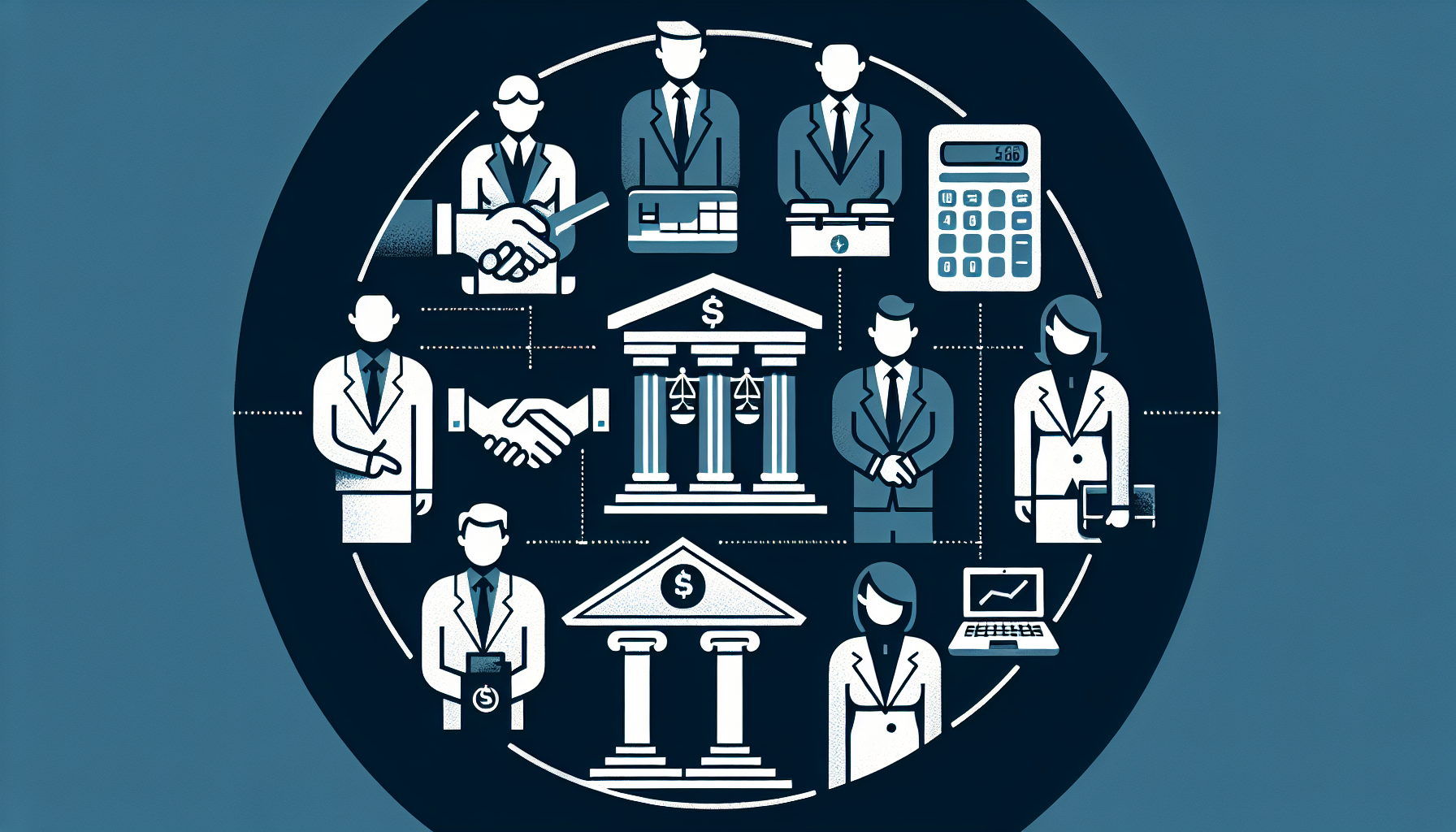 M&Aの相談先7種類（仲介会社・FA・銀行・税理士・弁護士・公的機関・プラットフォーム）の概要イメージ